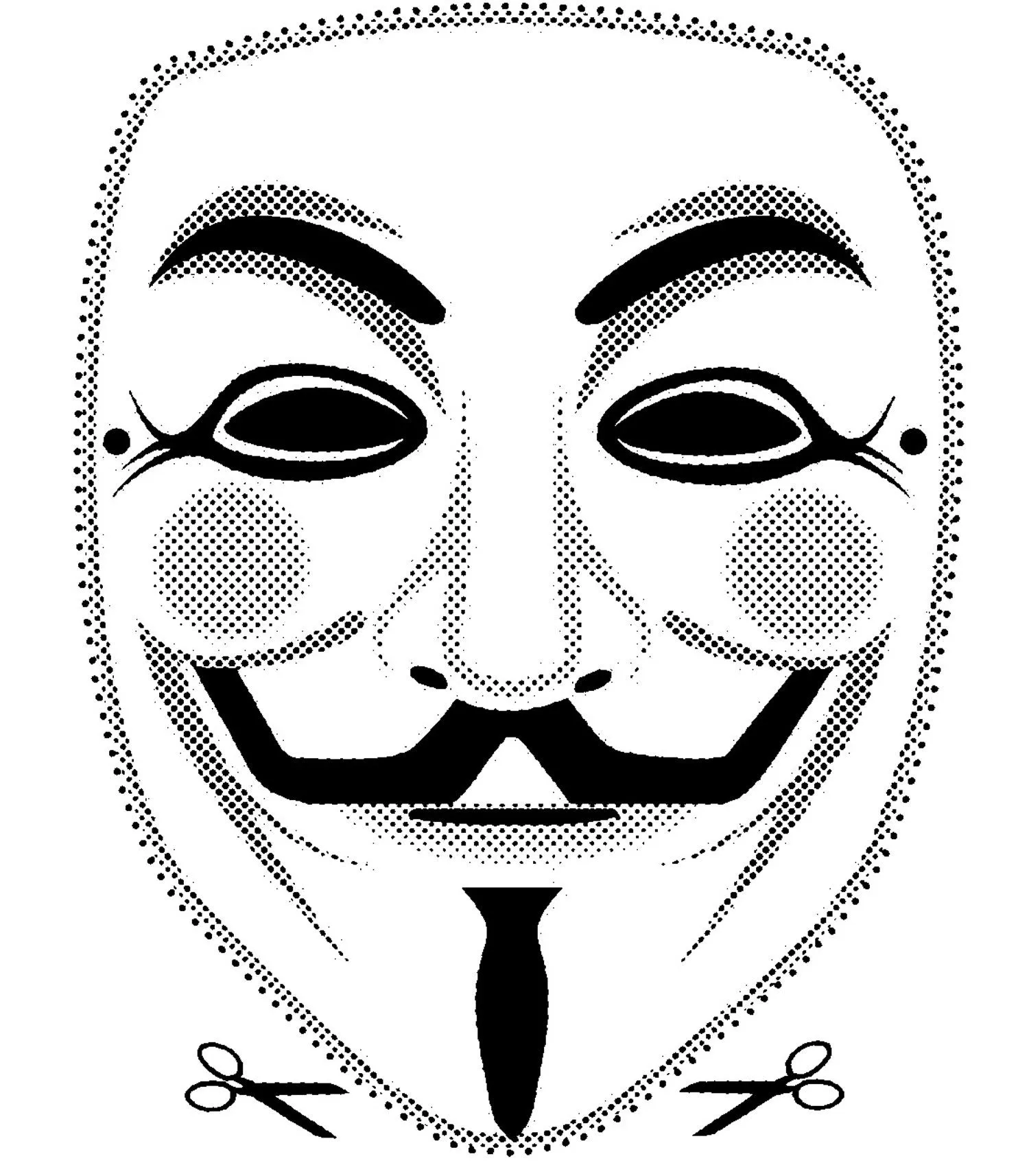 Mascara de Guy Fawkes para imprimir | Manualidades con Moldes Mascara de Guy Fawkes para imprimir | Manualidades con Moldes
