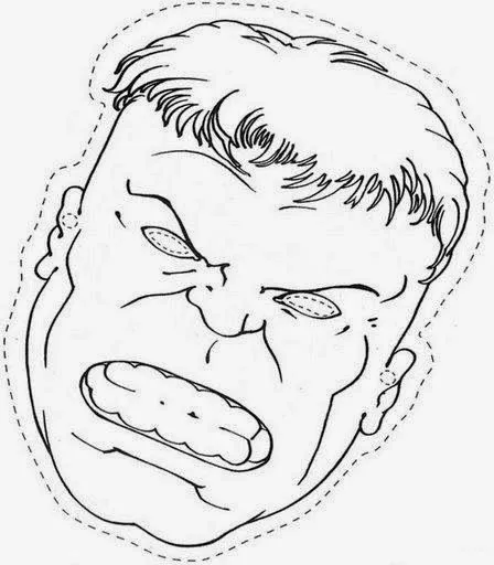 Mascara de Hulk para colorear e imprimir. | Para niños