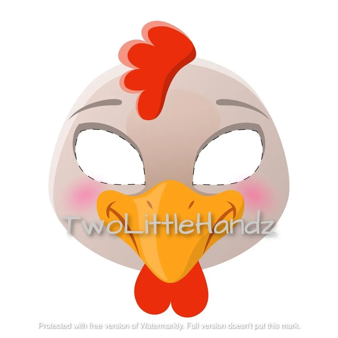 Máscara imprimible de gallina / Máscaras de animales para - Etsy México Máscara imprimible de gallina / Máscaras de animales para - Etsy México