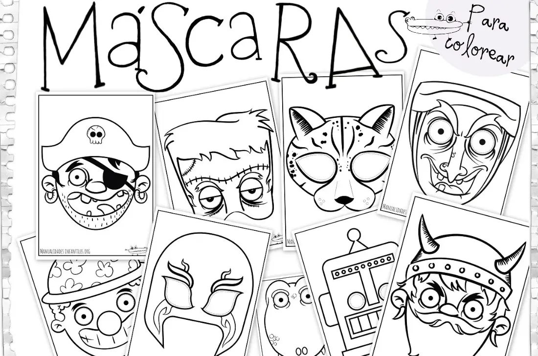 Dibujos de máscaras para colorear -Manualidades Infantiles Dibujos de máscaras para colorear -Manualidades Infantiles