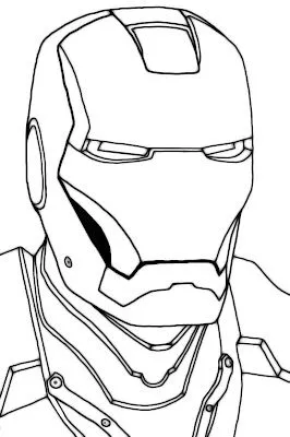 Mascara de Iron Man para colorear y pintar ~ 4 Dibujo