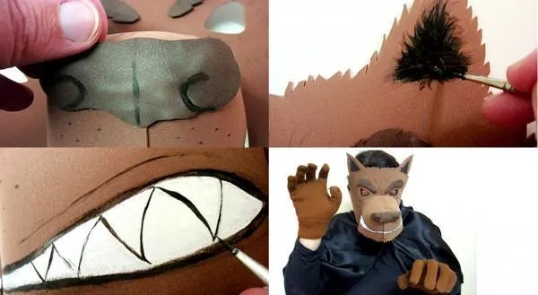 Máscara de Lobisomem para Halloween. Em EVA! - FazFácil Máscara de Lobisomem para Halloween. Em EVA! - FazFácil