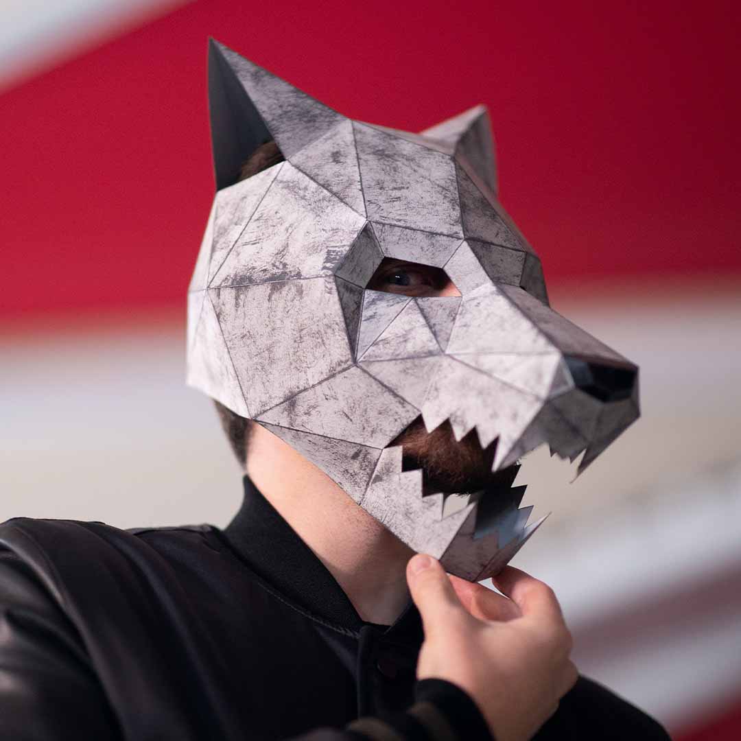 Máscara de Lobo para Imprimir con Papel | Plantillas PDF Máscara de Lobo para Imprimir con Papel | Plantillas PDF
