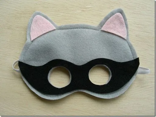 Máscara de mapache en fieltro o foami con moldes | Máscaras de ... Máscara de mapache en fieltro o foami con moldes | Máscaras de ...