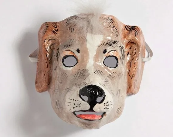 Máscara de papel maché perro por Jevgeniamasks en Etsy