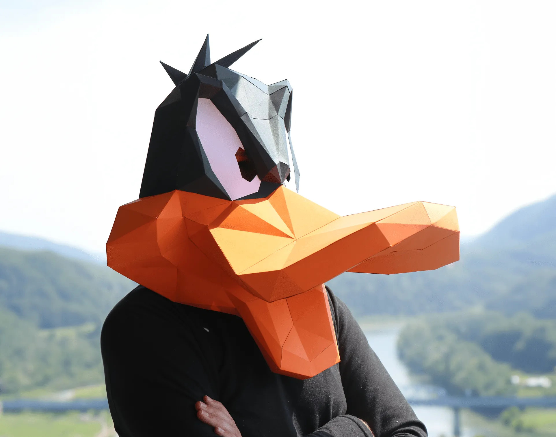 Máscara de pato en estilo de dibujos animados Plantilla PDF, Máscara de papel Low Poly - LACRAFTA Máscara de pato en estilo de dibujos animados Plantilla PDF, Máscara de papel Low Poly - LACRAFTA