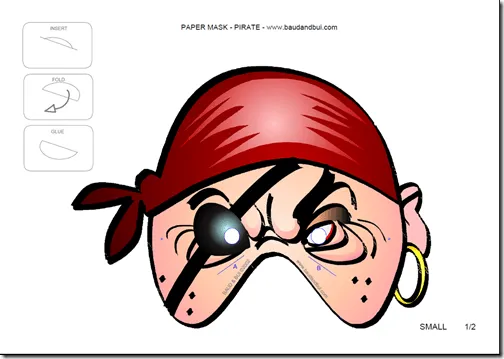 Máscara de pirata para imprimir | Trato o truco