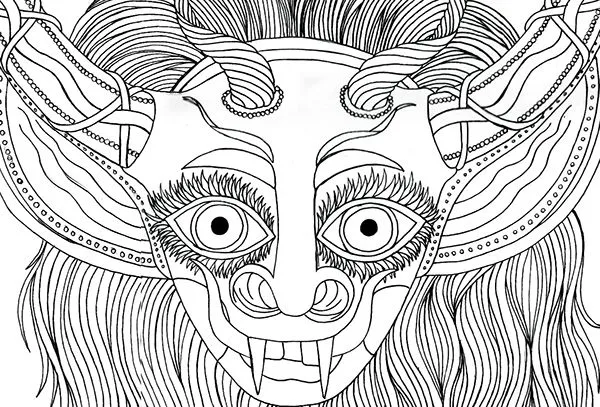 Mascara de "La Tirana". Ilustracion en tinta on Behance Mascara de "La Tirana". Ilustracion en tinta on Behance