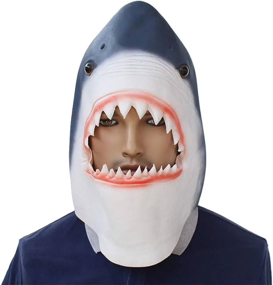 Máscara de tiburón, disfraz de Halloween para fiestas de látex :  Amazon.com.mx: Juguetes y Juegos