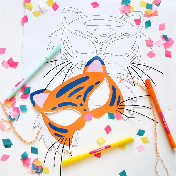 Máscara de tigre para carnaval - El Blog de Soyde Máscara de tigre para carnaval - El Blog de Soyde