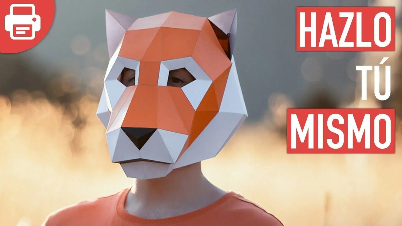 Cómo hacer una Máscara de Tigre con Papel o Cartulina en 3D | Plantillas para Imprimir - YouTube Cómo hacer una Máscara de Tigre con Papel o Cartulina en 3D | Plantillas para Imprimir - YouTube
