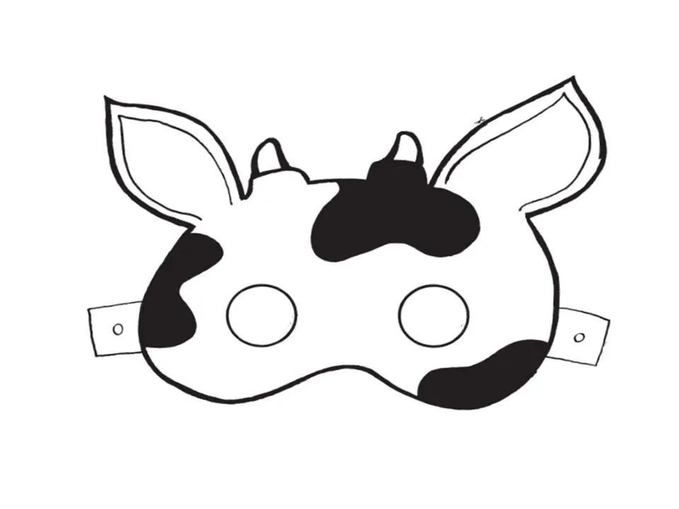 Mascara de vaca para colorear - Imagui
