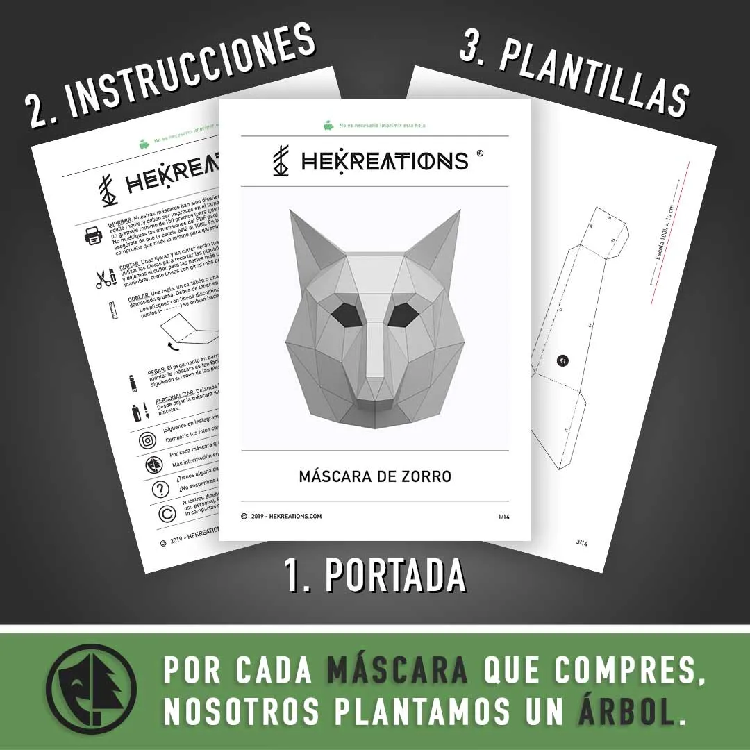 Máscara de Zorro para Imprimir con Papel | Plantillas PDF Máscara de Zorro para Imprimir con Papel | Plantillas PDF