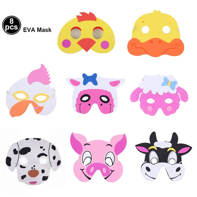 Máscaras de animales de granja de 6 piezas, juguetes con forma de oveja, vaca y cerdo, disfraces temáticos de granja, decoración para fiesta de cumpleaños de niños - AliExpress Máscaras de animales de granja de 6 piezas, juguetes con forma de oveja, vaca y cerdo, disfraces temáticos de granja, decoración para fiesta de cumpleaños de niños - AliExpress