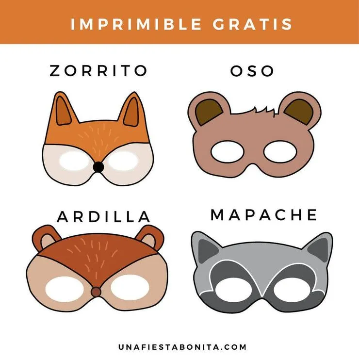 Máscaras de animales para imprimir - Gratis, cumpleaños, – Una Fiesta Bonita Máscaras de animales para imprimir - Gratis, cumpleaños, – Una Fiesta Bonita