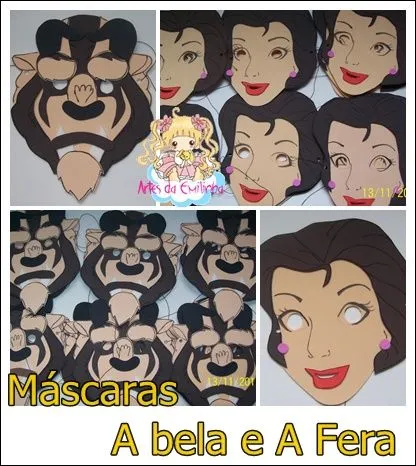 Mascaras de La Bella y La Bestia - Todo en Goma Eva Mascaras de La Bella y La Bestia - Todo en Goma Eva