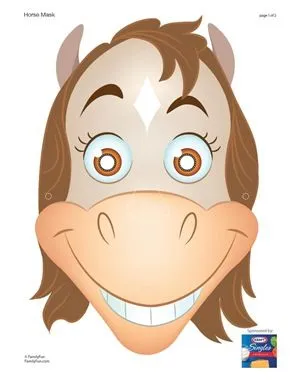 Máscara de caballo para imprimir y usar | Máscaras de Carnaval