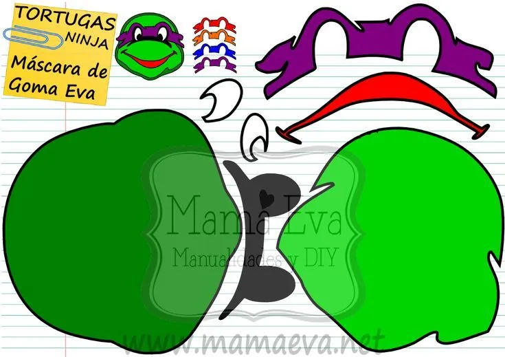 Como hacer una mascara de las tortugas ninja - Imagui