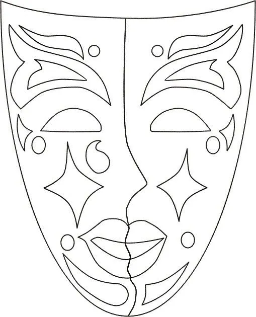 Máscaras de carnaval para imprimir y pintar | Colorear imágenes Máscaras de carnaval para imprimir y pintar | Colorear imágenes