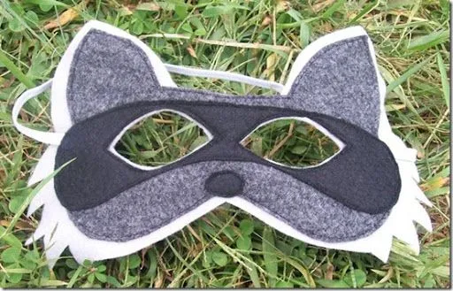 Máscara de mapache en fieltro o foami con moldes | Máscaras de ... Máscara de mapache en fieltro o foami con moldes | Máscaras de ...