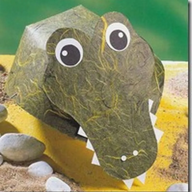 Máscaras de Carnaval: Máscara de cocodrilo con moldes Máscaras de Carnaval: Máscara de cocodrilo con moldes
