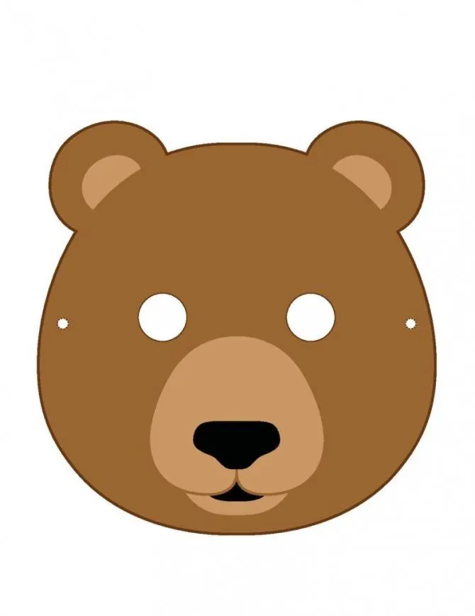 Máscaras de Carnaval: Máscara de oso en foami para manualidades Máscaras de Carnaval: Máscara de oso en foami para manualidades