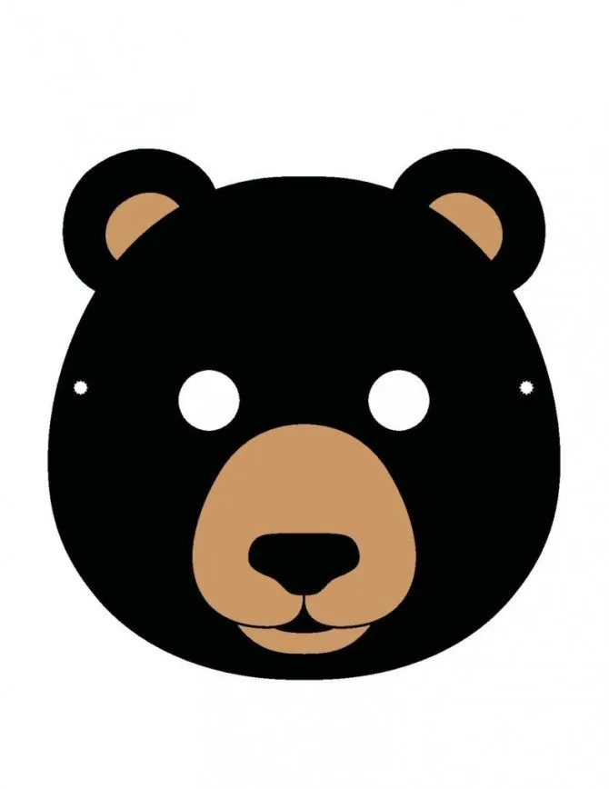 Máscaras de Carnaval: Máscara de oso en foami para manualidades Máscaras de Carnaval: Máscara de oso en foami para manualidades
