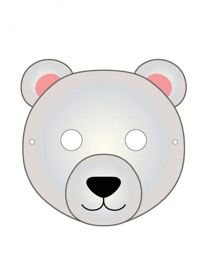 Máscaras de Carnaval: Máscara de oso en foami para manualidades Máscaras de Carnaval: Máscara de oso en foami para manualidades
