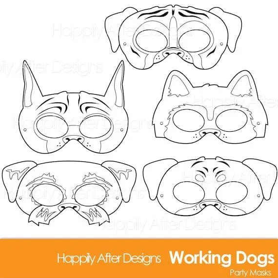 Máscaras para colorear imprimibles de raza de perro de - Etsy México Máscaras para colorear imprimibles de raza de perro de - Etsy México