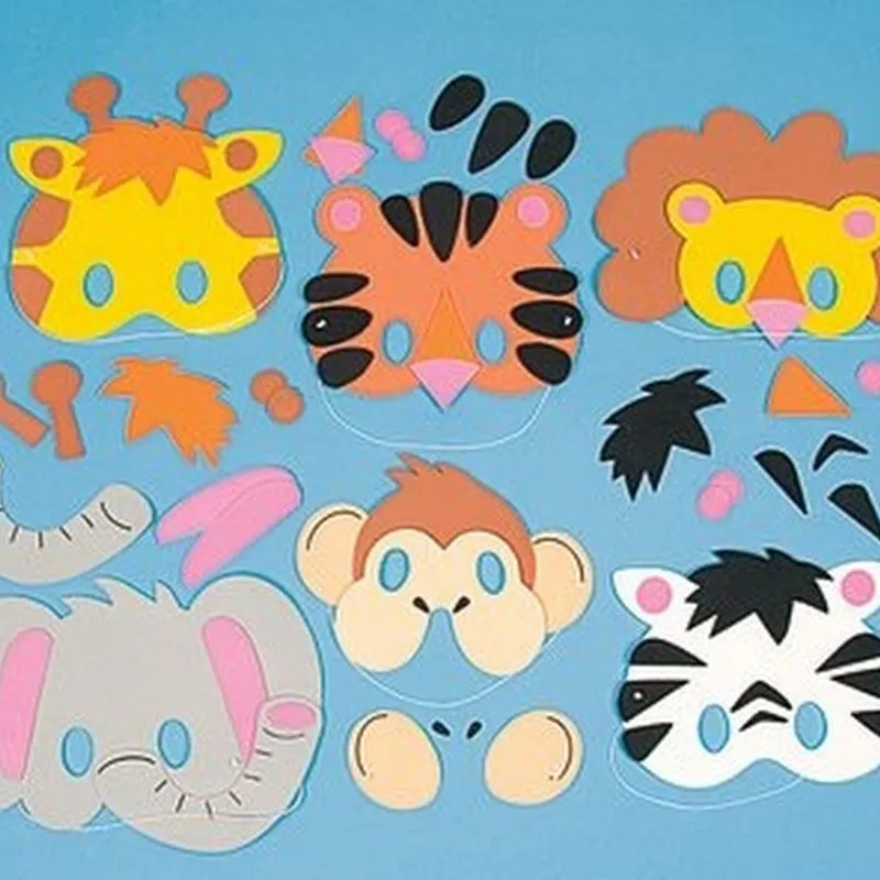 Máscaras en foami de animales con plantillas - Jugar y Colorear Máscaras en foami de animales con plantillas - Jugar y Colorear