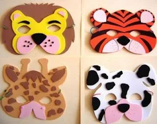 Mascaras de goma eva de animales - Imagui