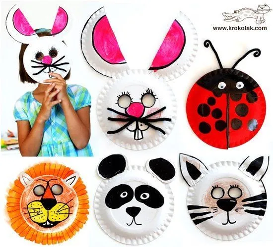MASCARAS CON PLATOS DESCARTABLES | Manualidades | Pinterest