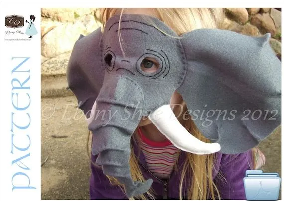 Mascarilla de fieltro elefante patrón. Patrón de por EbonyShae