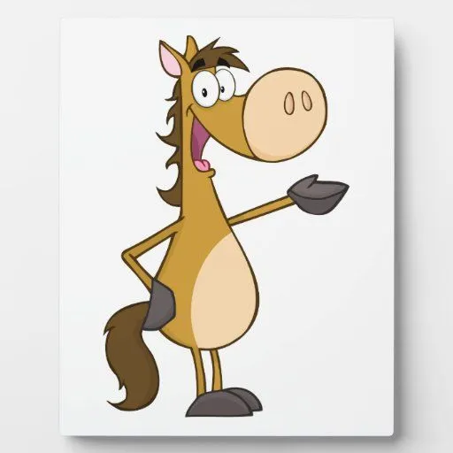 Mascota del caballo del dibujo animado placa para mostrar | Zazzle