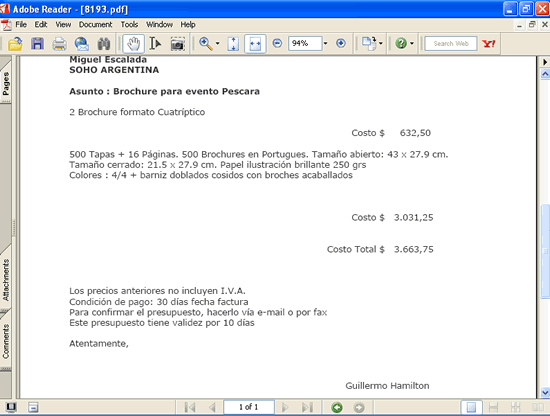 Formato presupuesto word - Imagui