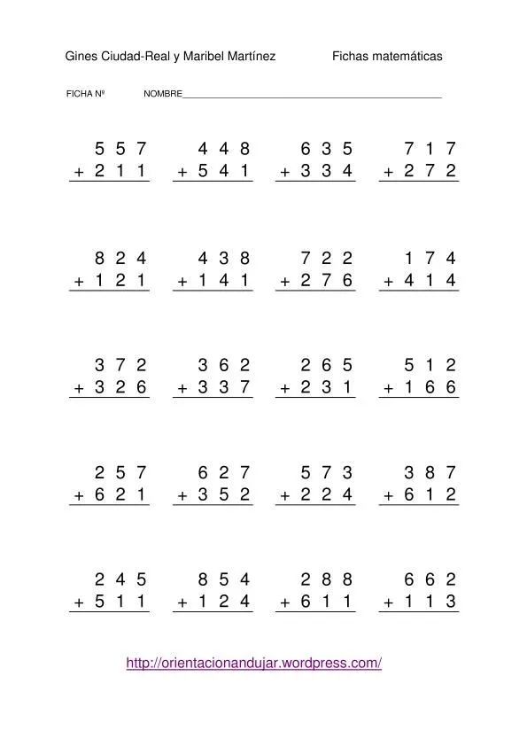 Matemáticas. Fichas para descargar e imprimir - casi todo para primero Matemáticas. Fichas para descargar e imprimir - casi todo para primero