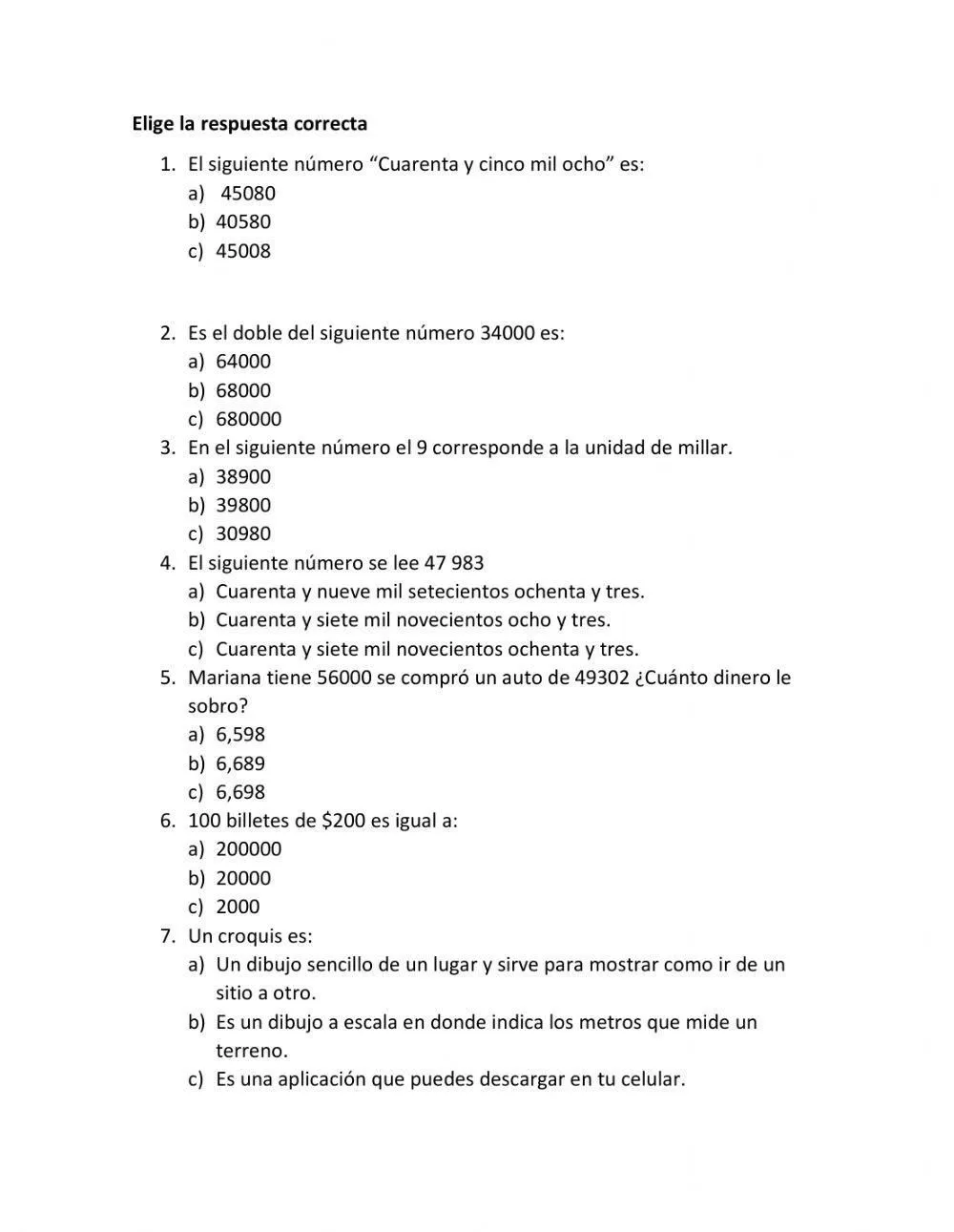 Matemáticas online exercise for Cuarto grado de primaria | Live Worksheets Matemáticas online exercise for Cuarto grado de primaria | Live Worksheets