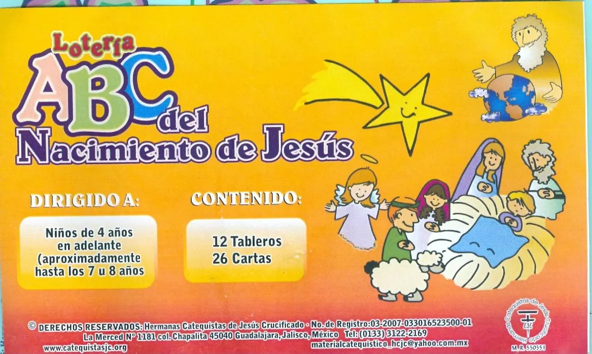 Material Catequistico HCJC: Lotería y memorama ABC del Nacimiento ...