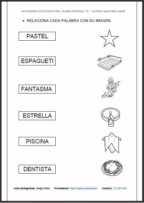 MATERIALES - Asociar palabra-imagen. Sílabas inversas. Fichas de ... MATERIALES - Asociar palabra-imagen. Sílabas inversas. Fichas de ...