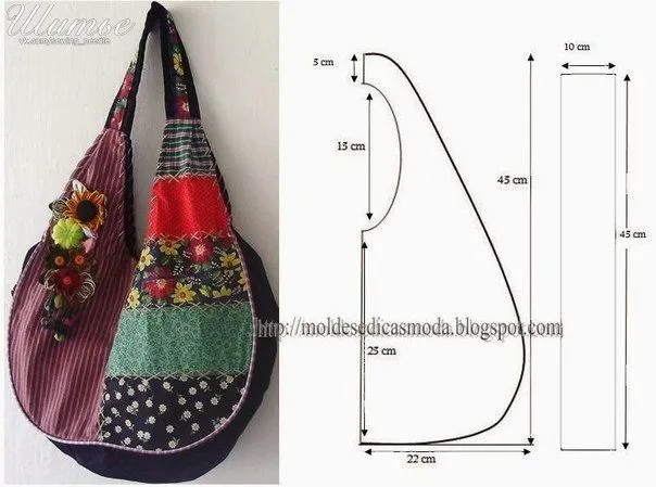 Materiales gráficos Gaby: Bandolera de género molde costura sencilla Materiales gráficos Gaby: Bandolera de género molde costura sencilla