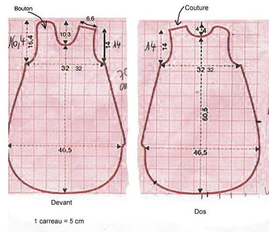 Materiales gráficos Gaby: Bolsa de dormir para bebé con molde