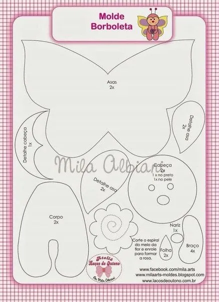 Materiales gráficos Gaby: Mariposas de fieltro con moldes Materiales gráficos Gaby: Mariposas de fieltro con moldes