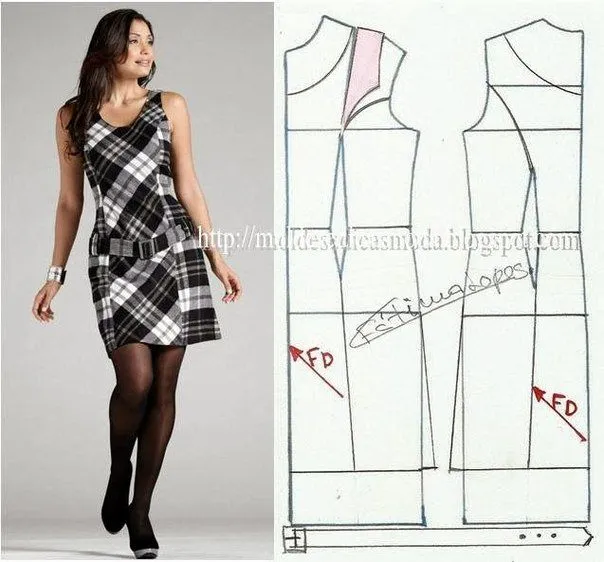 Materiales gráficos Gaby: Molde de vestido sin mangas Materiales gráficos Gaby: Molde de vestido sin mangas