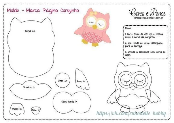 Materiales gráficos Gaby: Muñecos de fieltro con patrones búhos Materiales gráficos Gaby: Muñecos de fieltro con patrones búhos