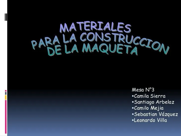 Materiles para la maqueta