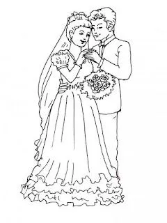 Matrimonio animado para colorear - Imagui
