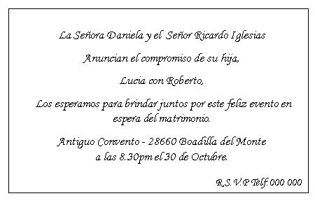 Matrimonio...e un tocco di classe: Como Escribir las Invitaciones ...