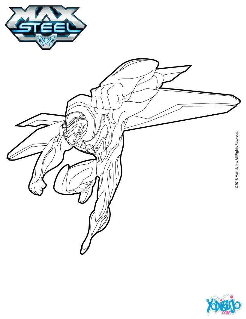 Max Steel para colorear, Max Steel volando para imprimir Max Steel para colorear, Max Steel volando para imprimir