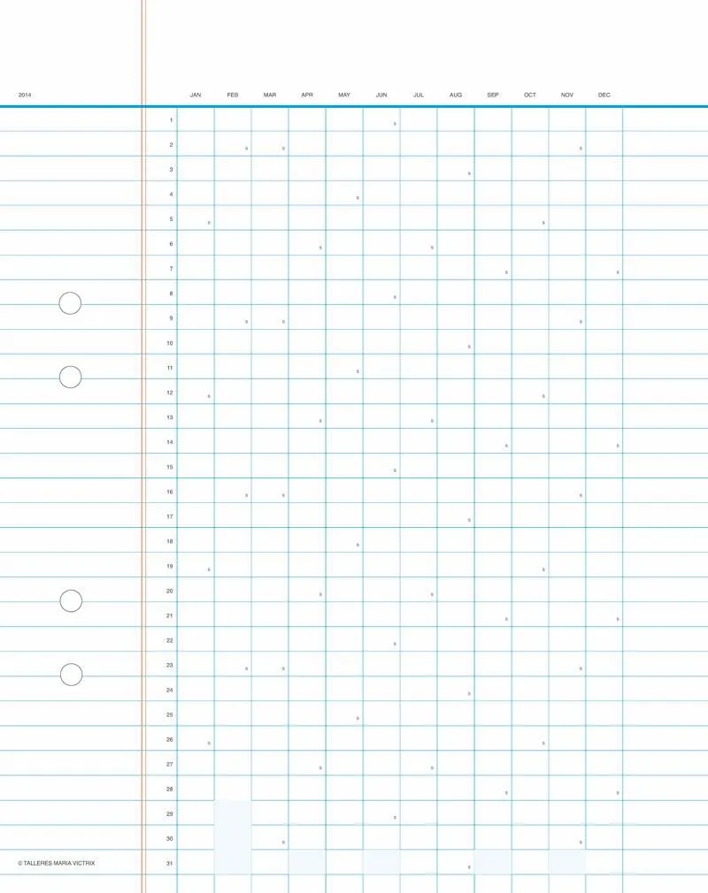 El maxi planificador anual 2014, un hermoso calendario de pared de ...