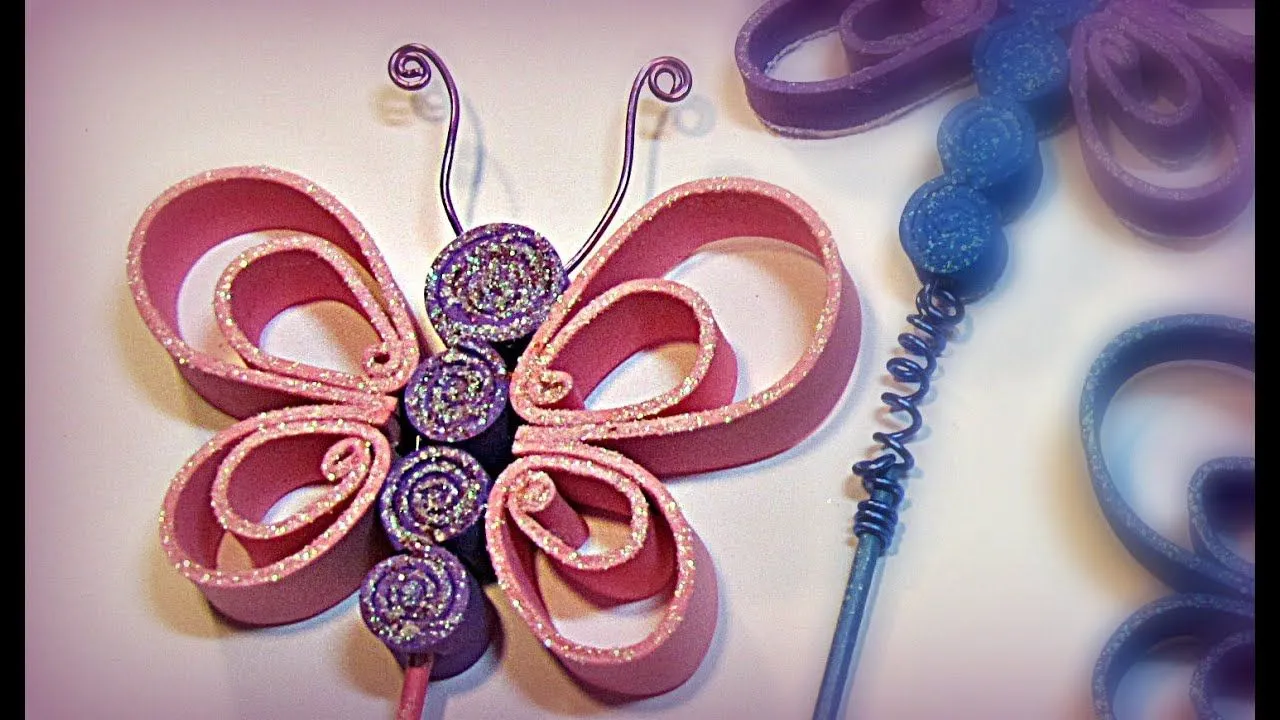 Cómo hacer mariposas de goma eva (foami, fomi). - YouTube Cómo hacer mariposas de goma eva (foami, fomi). - YouTube